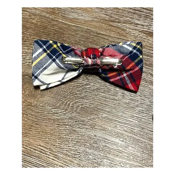 Clip-On BowTie Suspenders Set‎ Plaid Corduroy -Blue-Boys Holiday Christmas - Picture 5 of 6